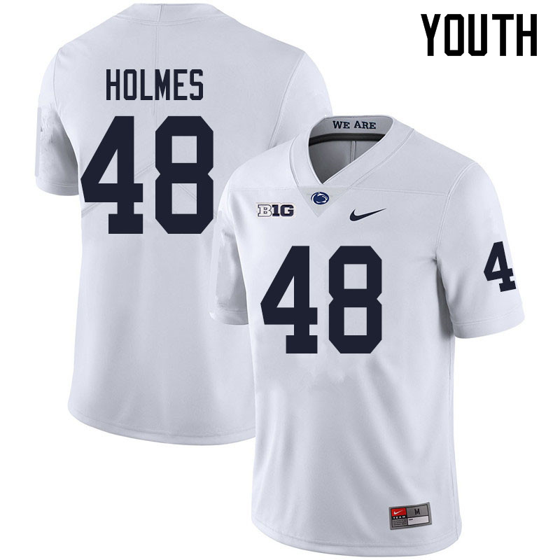 Youth #48 C.J. Holmes Penn State Nittany Lions College Football Jerseys Sale-White - Click Image to Close